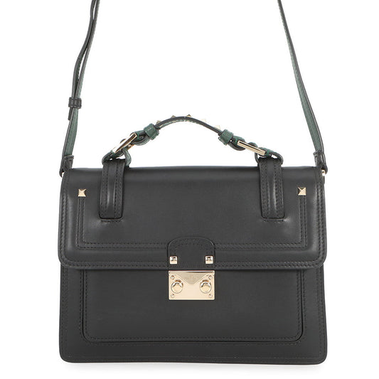 Valentino Garavani Cabana Studded 2wayBag Black/GreenMW2B0165VB2_D80 Leather Size Medium