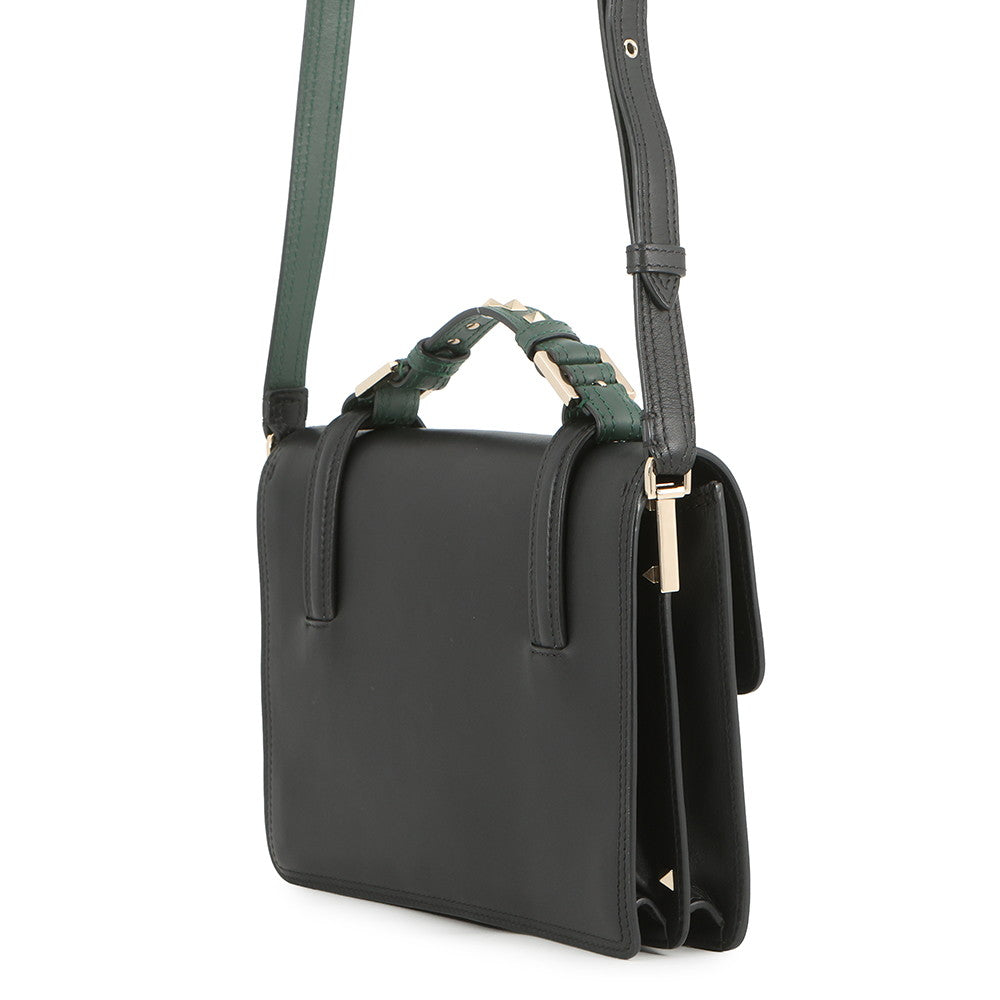 Valentino Garavani Cabana Studded 2wayBag Black/GreenMW2B0165VB2_D80 Leather Size Medium