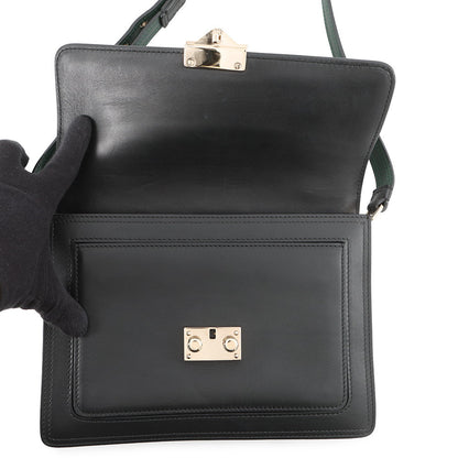 Valentino Garavani Cabana Studded 2wayBag Black/GreenMW2B0165VB2_D80 Leather Size Medium