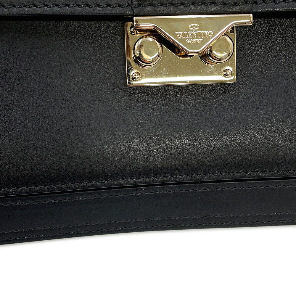 Valentino Garavani Cabana Studded 2wayBag Black/GreenMW2B0165VB2_D80 Leather Size Medium