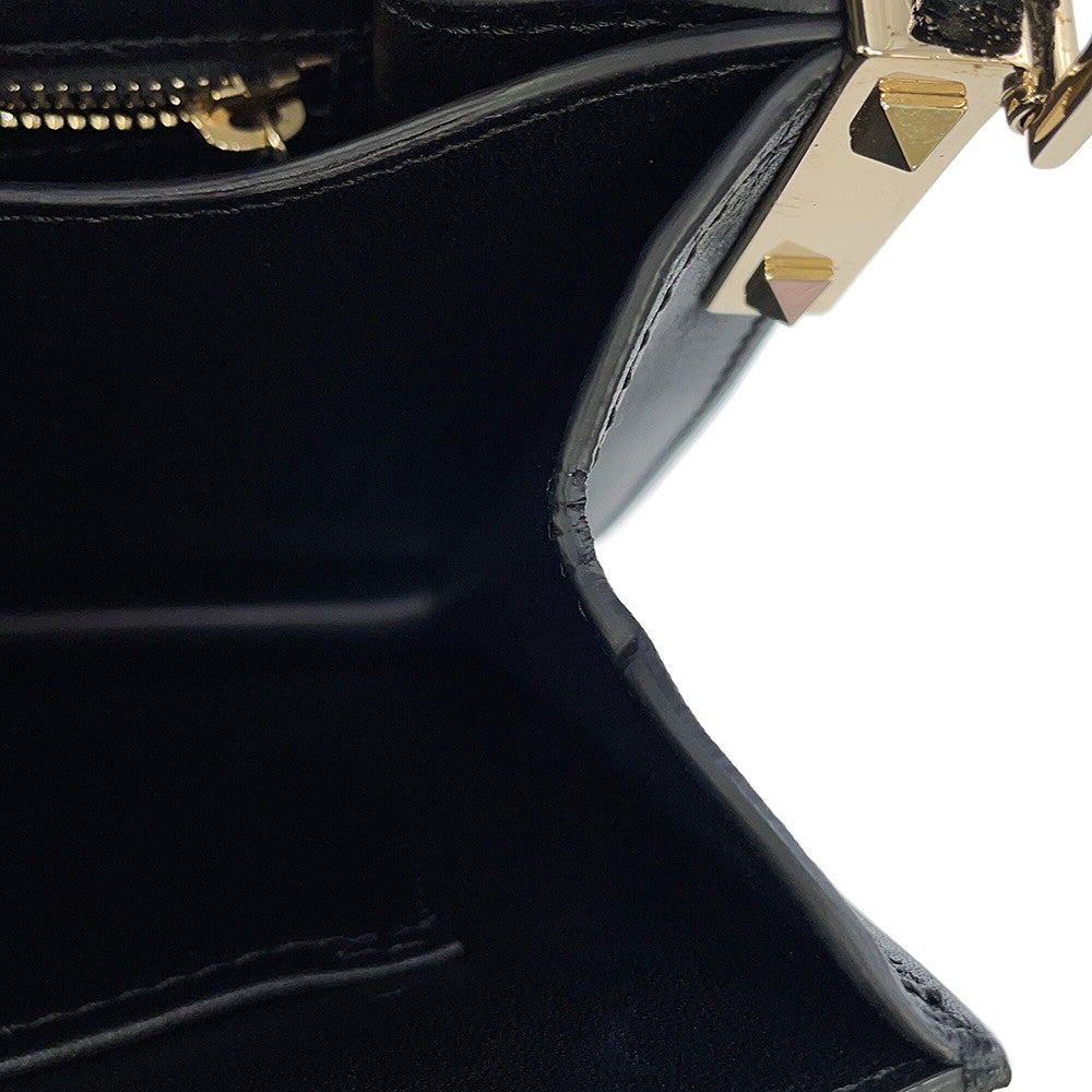Valentino Garavani Cabana Studded 2wayBag Black/GreenMW2B0165VB2_D80 Leather Size Medium