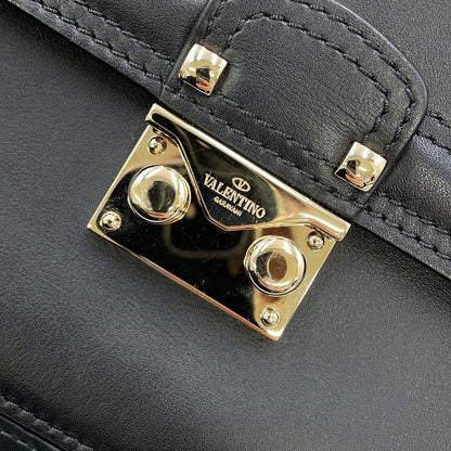 Valentino Garavani Cabana Studded 2wayBag Black/GreenMW2B0165VB2_D80 Leather Size Medium