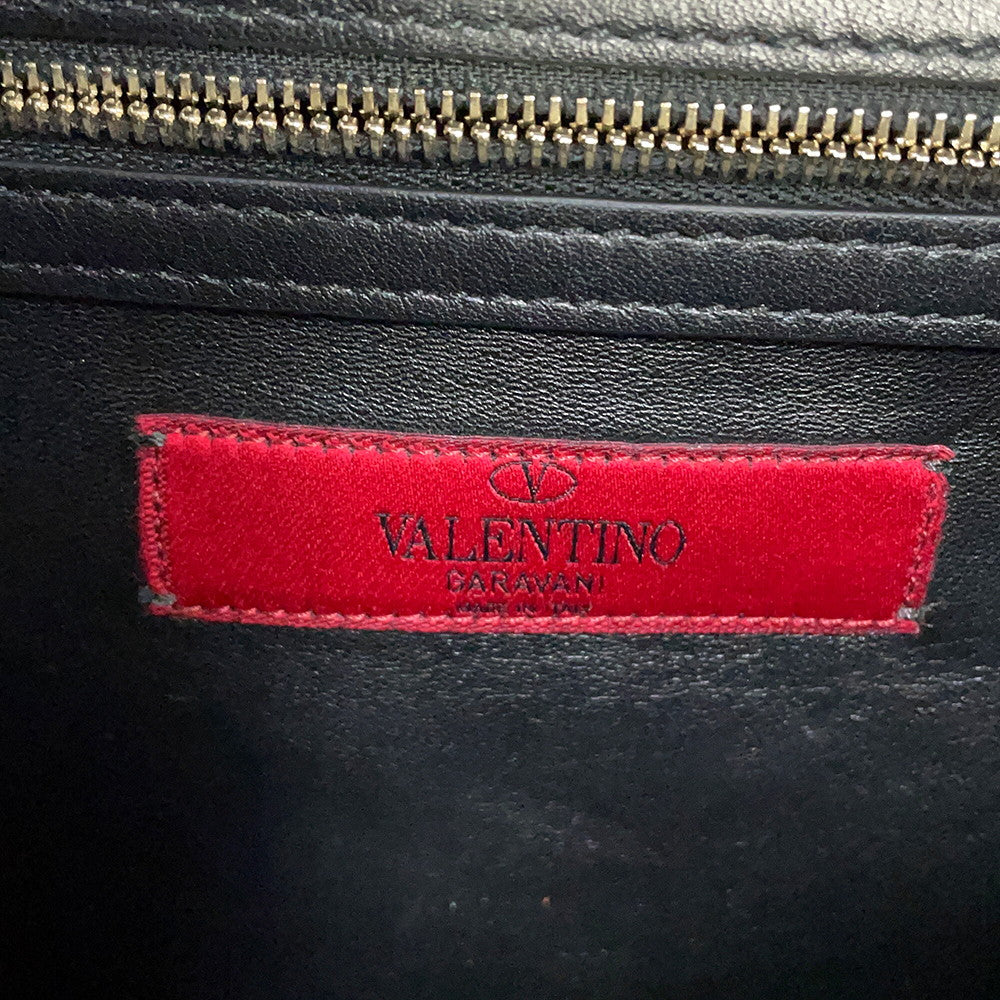 Valentino Garavani Cabana Studded 2wayBag Black/GreenMW2B0165VB2_D80 Leather Size Medium