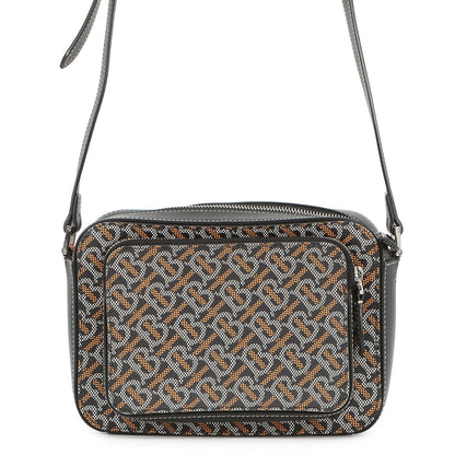BURBERRY TBMonogram Shoulder Bag Black/Orange/White PVC Leather