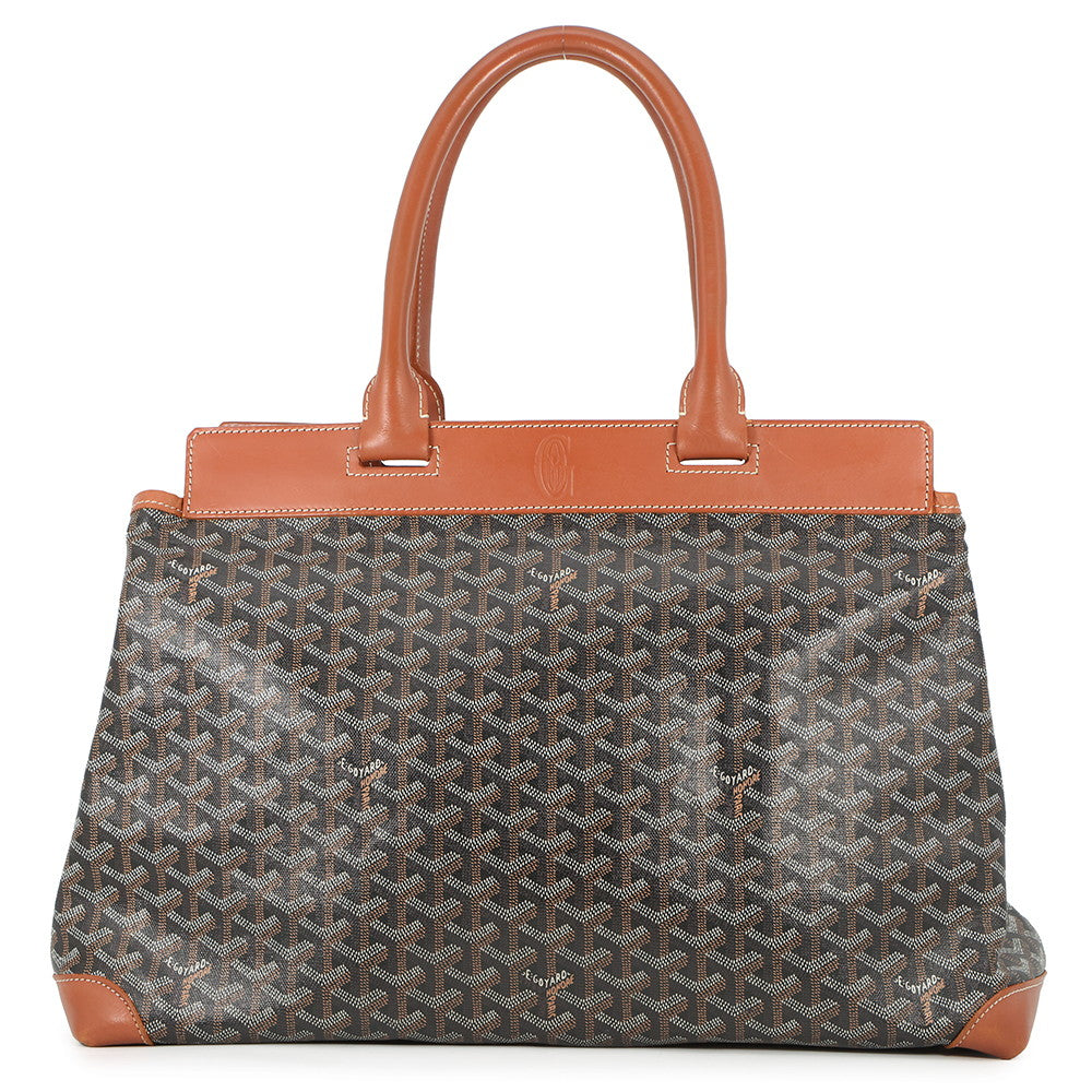 GOYARD Bellecious Black/Tan PVC Leather Size MM