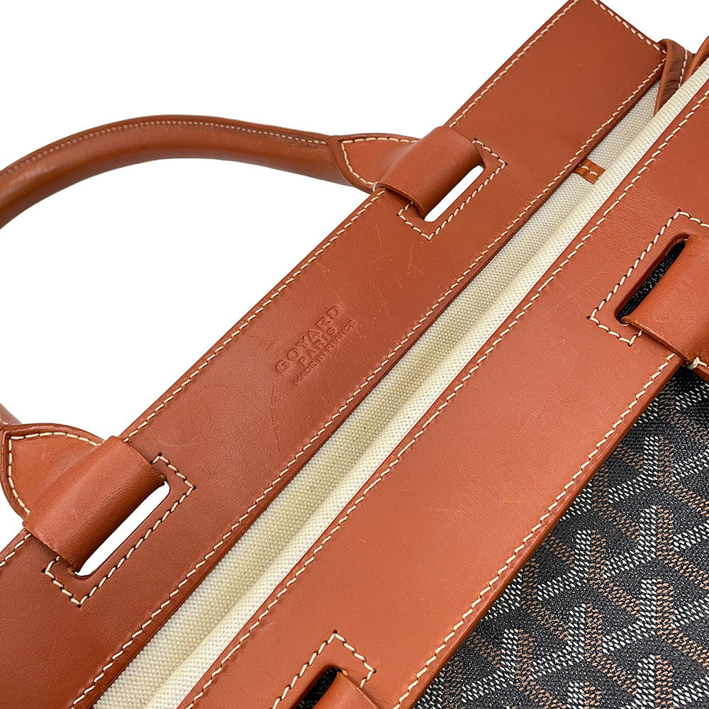 GOYARD Bellecious Black/Tan PVC Leather Size MM