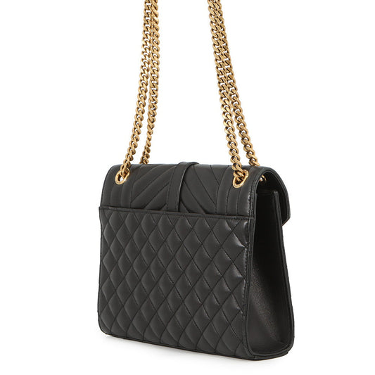SAINT LAURENT PARIS Envelope Chain Shoulder Back Black600185AACT71000 Lambskin Size Medium