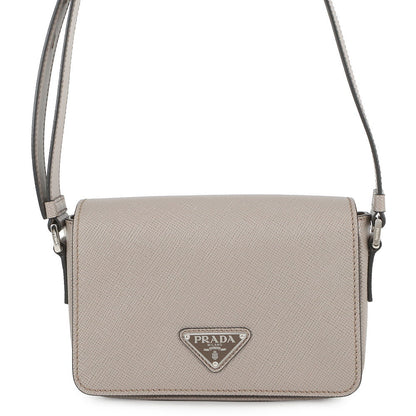 PRADA Saffiano Leather Shoulder Bag Greige2VD065 Leather