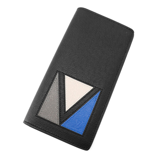 LOUIS VUITTON Portefeuille Brazza Noir/BlueM30791 Taiga Leather/V-Shape