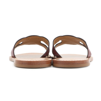 CELINE Triomphe Mule Sandals Bordeaux/Brown Leather Size 38