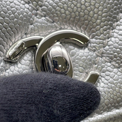 CHANEL Coco Handle 2WAYHandbag SilverAS2215 Caviar Leather Size XXS