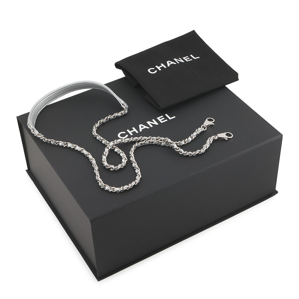 CHANEL Coco Handle 2WAYHandbag SilverAS2215 Caviar Leather Size XXS