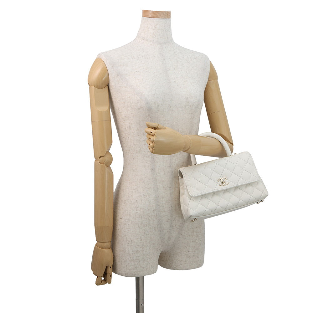 CHANEL Coco handle WhiteA92990 Caviar Leather Size 24