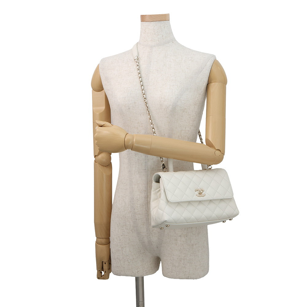 CHANEL Coco handle WhiteA92990 Caviar Leather Size 24