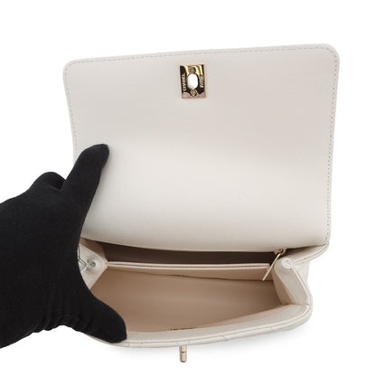 CHANEL Coco handle WhiteA92990 Caviar Leather Size 24