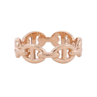 HERMES Chaine d'Ancre Anchene Ring Size PM/52/#12 18K Pink Gold