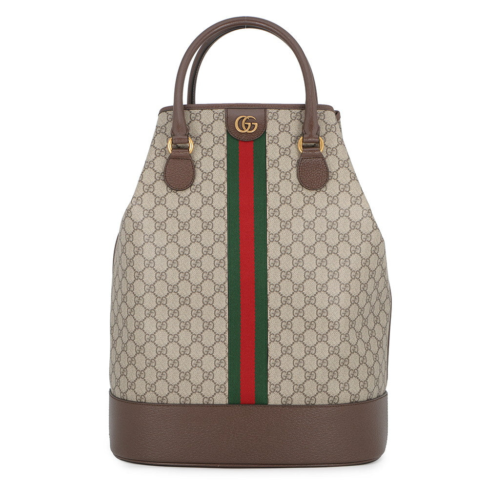 GUCCI Ophidia Savoy Duffle Bag Beige/Brown760227 GG Supreme Leather