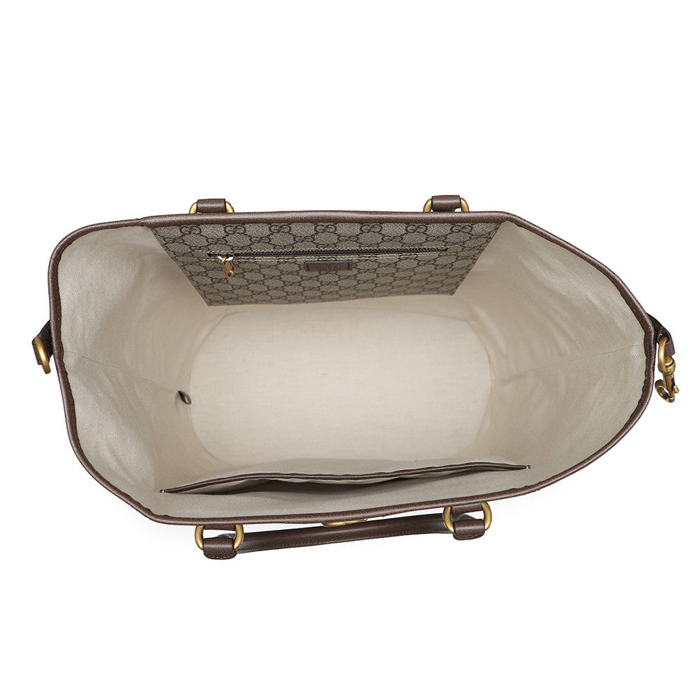GUCCI Ophidia Savoy Duffle Bag Beige/Brown760227 GG Supreme Leather