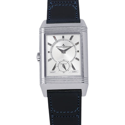 JAEGER-LE COULTRE Reverso Tribute Duo Small Seconds H47mm×W28.3mm Stainless Steel Leather Blue/Silver DialQ3988481