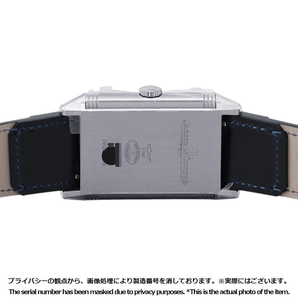 JAEGER-LE COULTRE Reverso Tribute Duo Small Seconds H47mm×W28.3mm Stainless Steel Leather Blue/Silver DialQ3988481