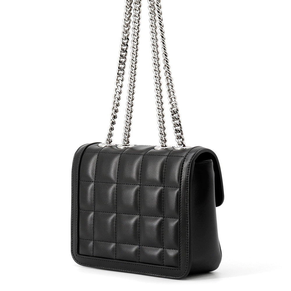 GUCCI Decorated Mini Chain Shoulder Bag Black741457 Leather