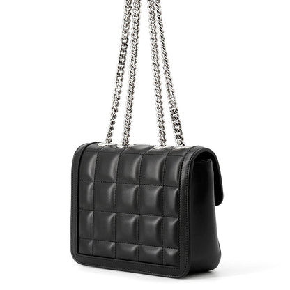 GUCCI Decorated Mini Chain Shoulder Bag Black741457 Leather