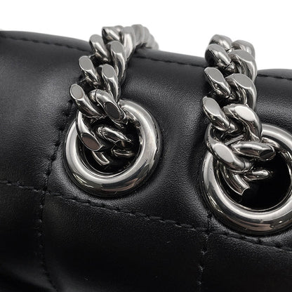 GUCCI Decorated Mini Chain Shoulder Bag Black741457 Leather