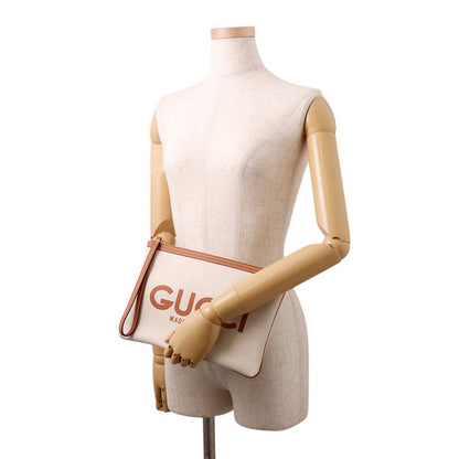 GUCCI Clutch Bag Beige/Brown777165 Canvas Leather