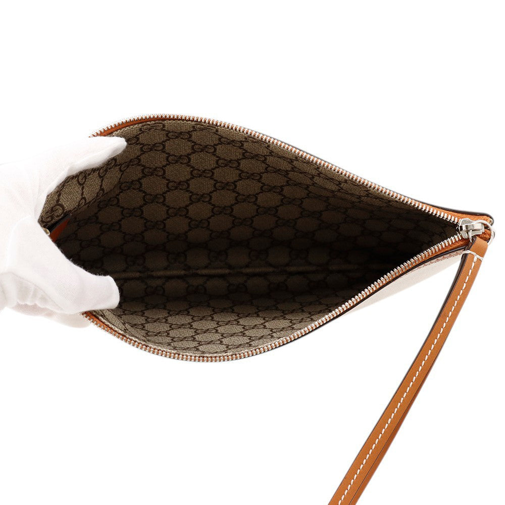 GUCCI Clutch Bag Beige/Brown777165 Canvas Leather