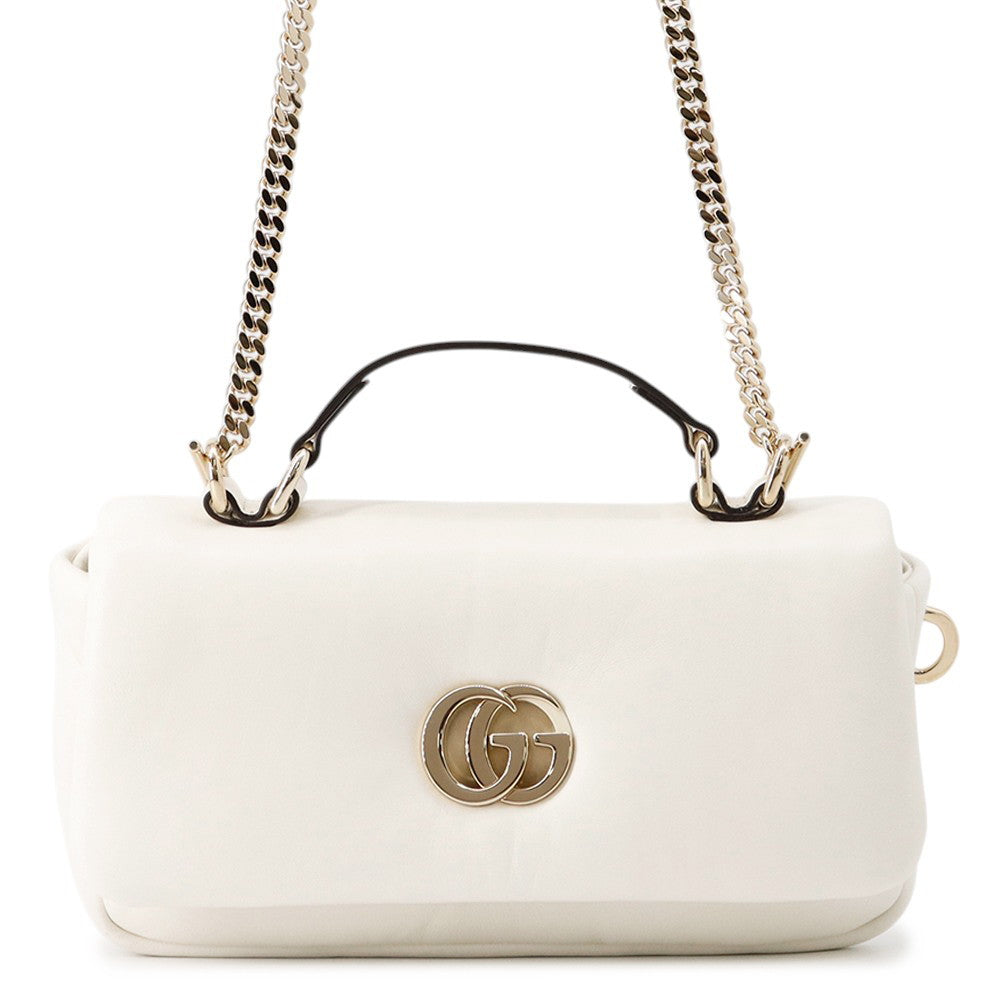 GUCCI GG Milano Mini Top Handle Bag White806017 Leather
