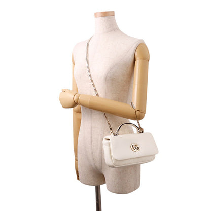 GUCCI GG Milano Mini Top Handle Bag White806017 Leather