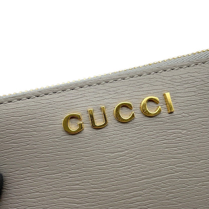 GUCCI Script Key Ring with Coin Purse Gray790102 0416 Leather