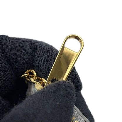 GUCCI Script Key Ring with Coin Purse Gray790102 0416 Leather
