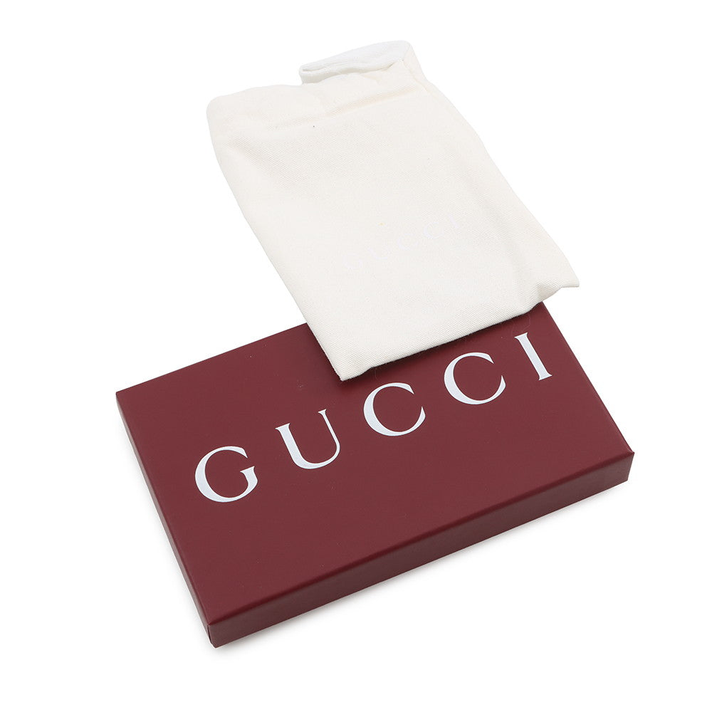 GUCCI Script Key Ring with Coin Purse Gray790102 0416 Leather