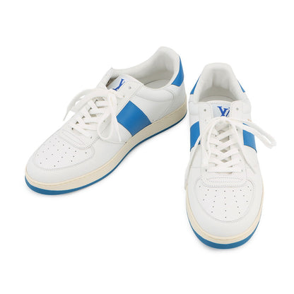 LOUIS VUITTON Rivoli Line Sneakers White/Blue1A5Y0X Leather Size 7