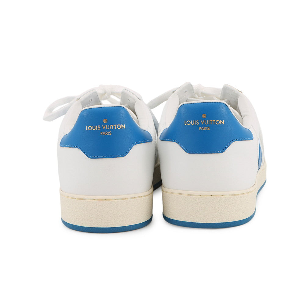 LOUIS VUITTON Rivoli Line Sneakers White/Blue1A5Y0X Leather Size 7