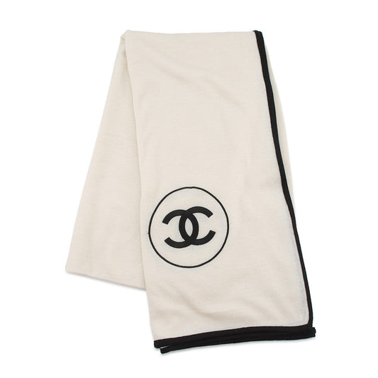 CHANEL CC Logo Stole Ivory/BlackA52032-X01249-C2666 Cashmere70% Silk30%