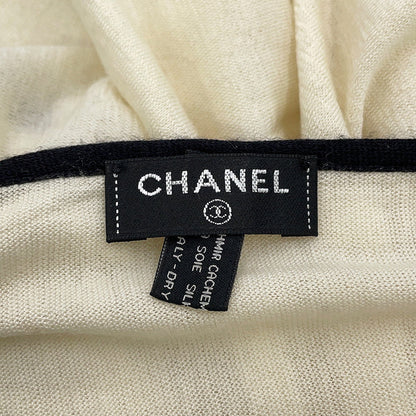 CHANEL CC Logo Stole Ivory/BlackA52032-X01249-C2666 Cashmere70% Silk30%