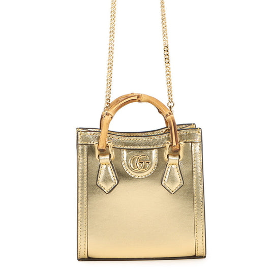 GUCCI Diana Nano Bag Gold760251 Leather Size Nano