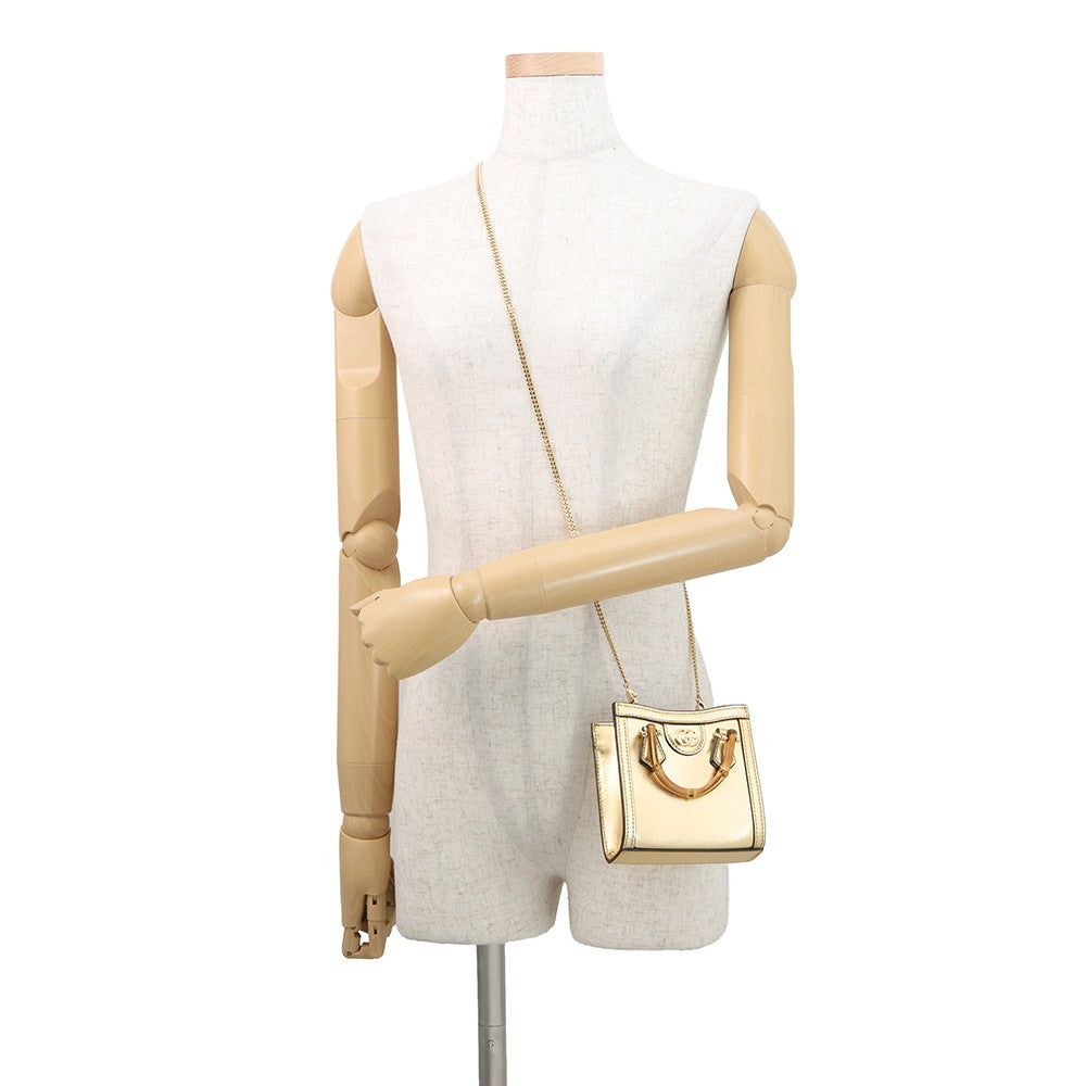 GUCCI Diana Nano Bag Gold760251 Leather Size Nano