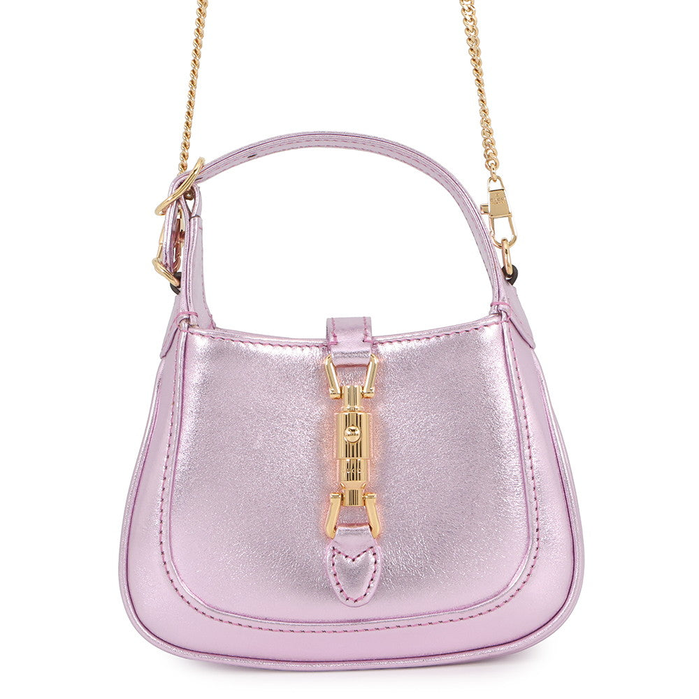 GUCCI Jackie 1961 Nanobag MetalicPink760249 Leather