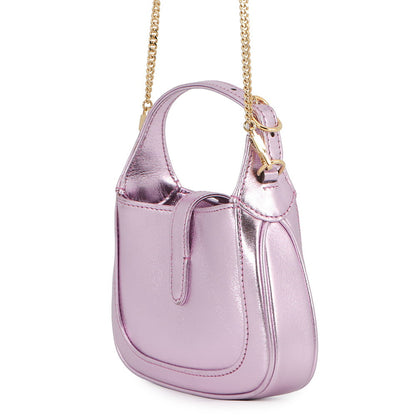 GUCCI Jackie 1961 Nanobag MetalicPink760249 Leather