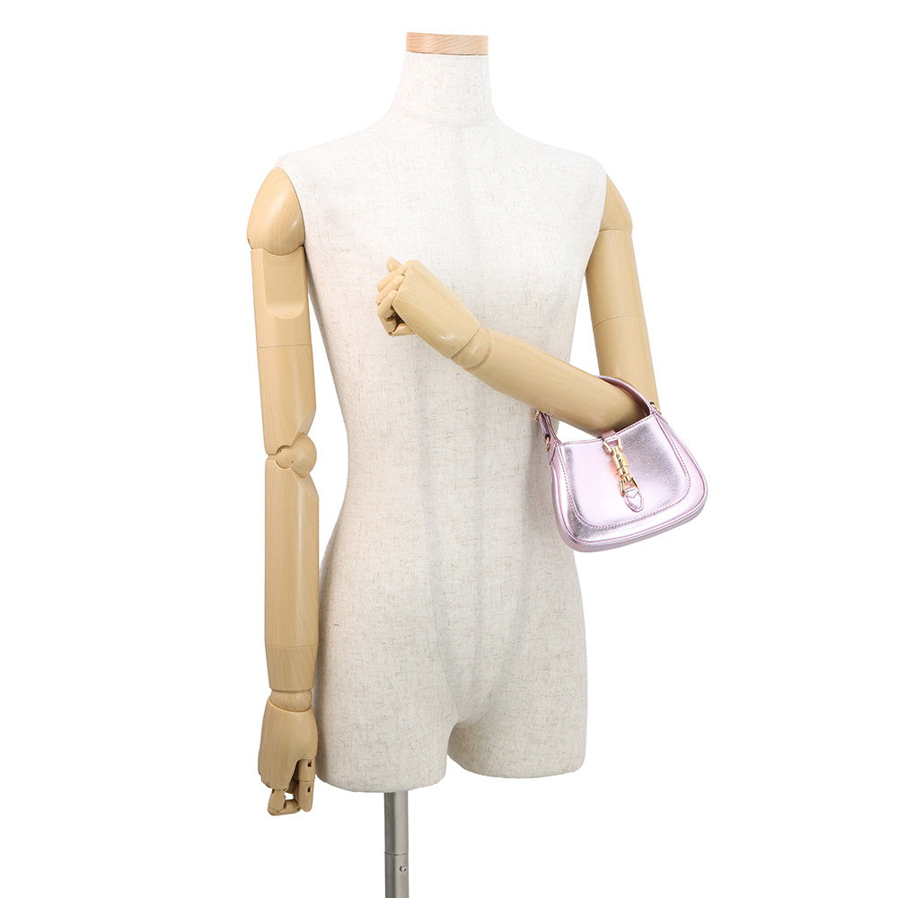 GUCCI Jackie 1961 Nanobag MetalicPink760249 Leather