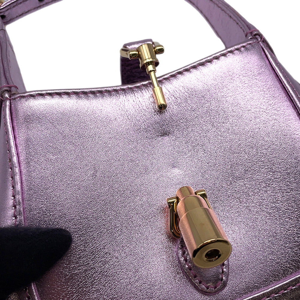 GUCCI Jackie 1961 Nanobag MetalicPink760249 Leather