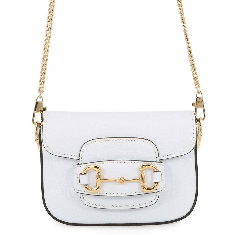 GUCCI Horsebit 1955 Nanobag White760253 Leather