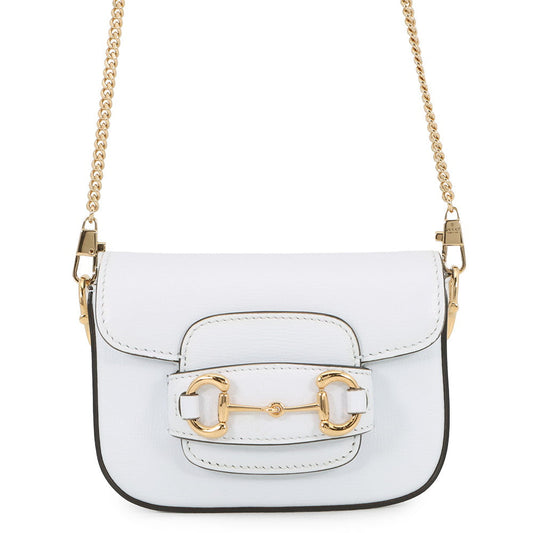 GUCCI Horsebit 1955 Nanobag White760253 Leather