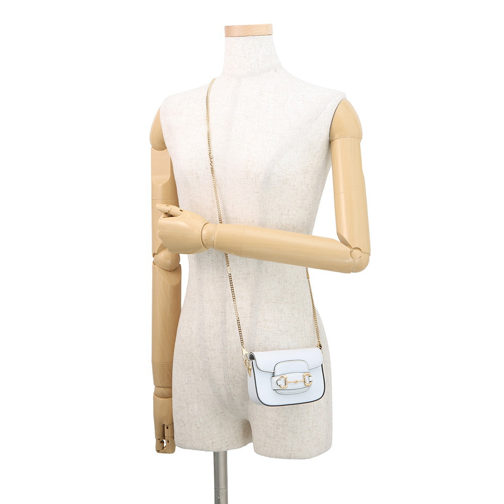GUCCI Horsebit 1955 Nanobag White760253 Leather