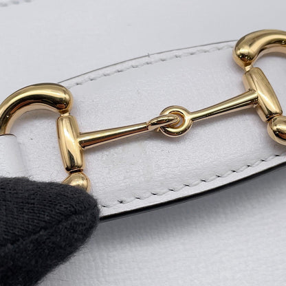 GUCCI Horsebit 1955 Nanobag White760253 Leather