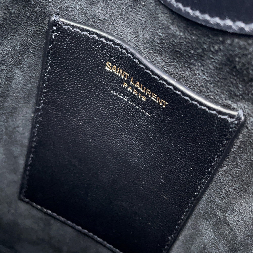 SAINT LAURENT PARIS Mini Vertical Black735214 Leather