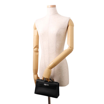 HERMES PochetteKelly Black Swift Leather